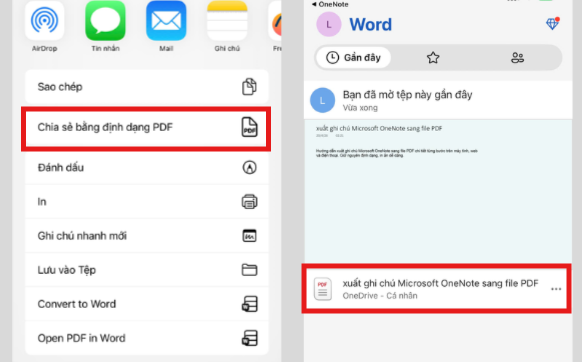Cách lưu ghi chú bằng PDF