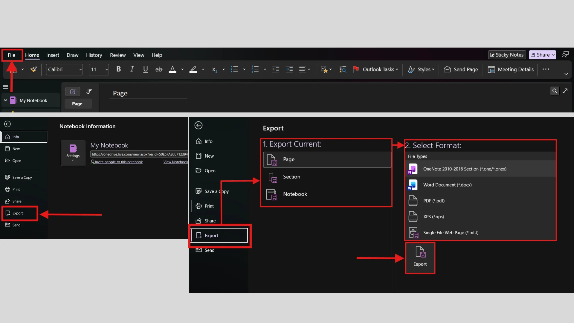 Hướng dẫn tính năng Export trên Onenote
