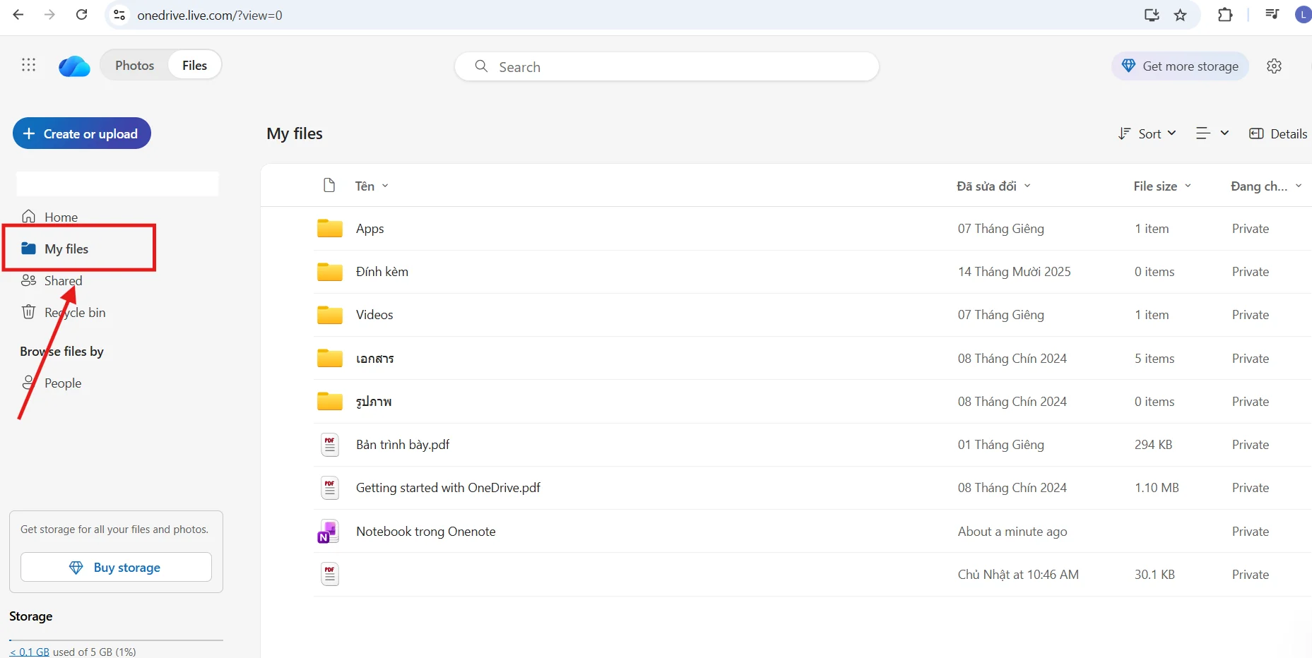 Onenote trong Notebook