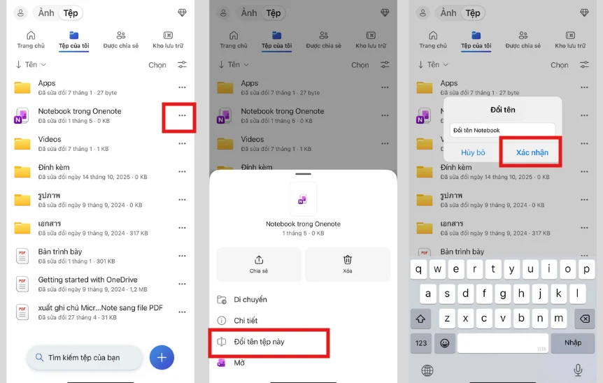 Rename Notebook trên điện thoại