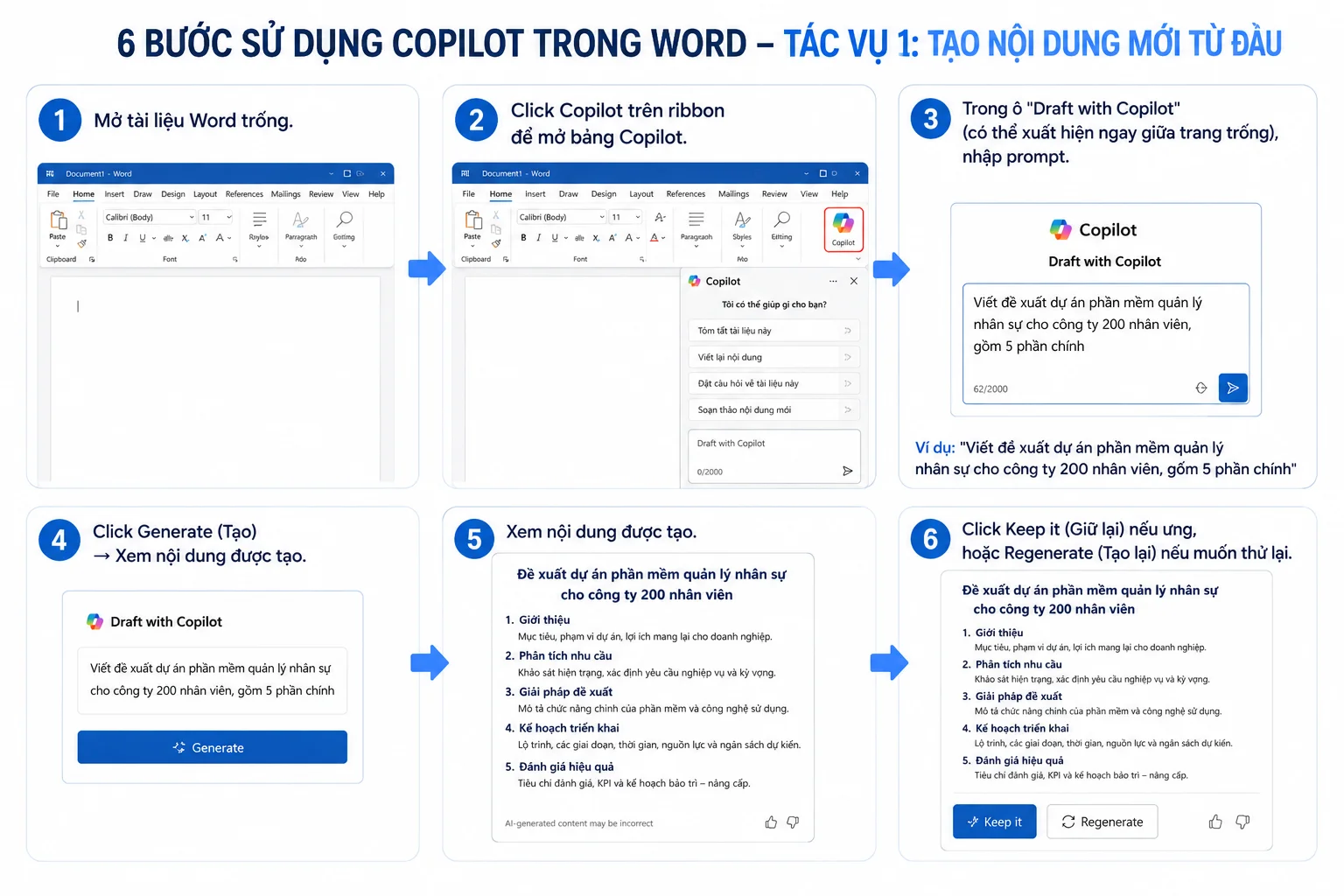 Tác vụ 1 của Copilot trong Word