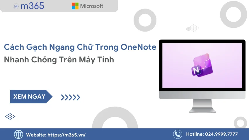 cách gạch ngang chữ trong Onenote