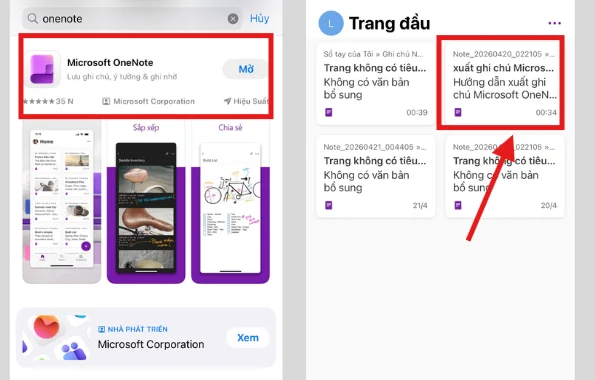 Xuất giấy ghi chú trên Onenote