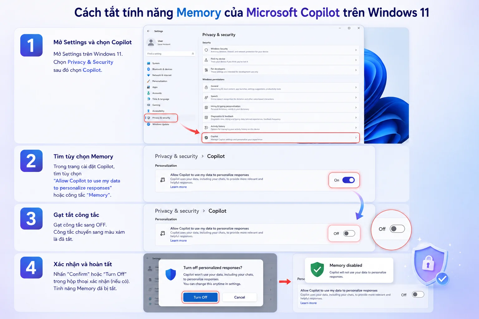 Cách tắt tính năng thay vì xóa