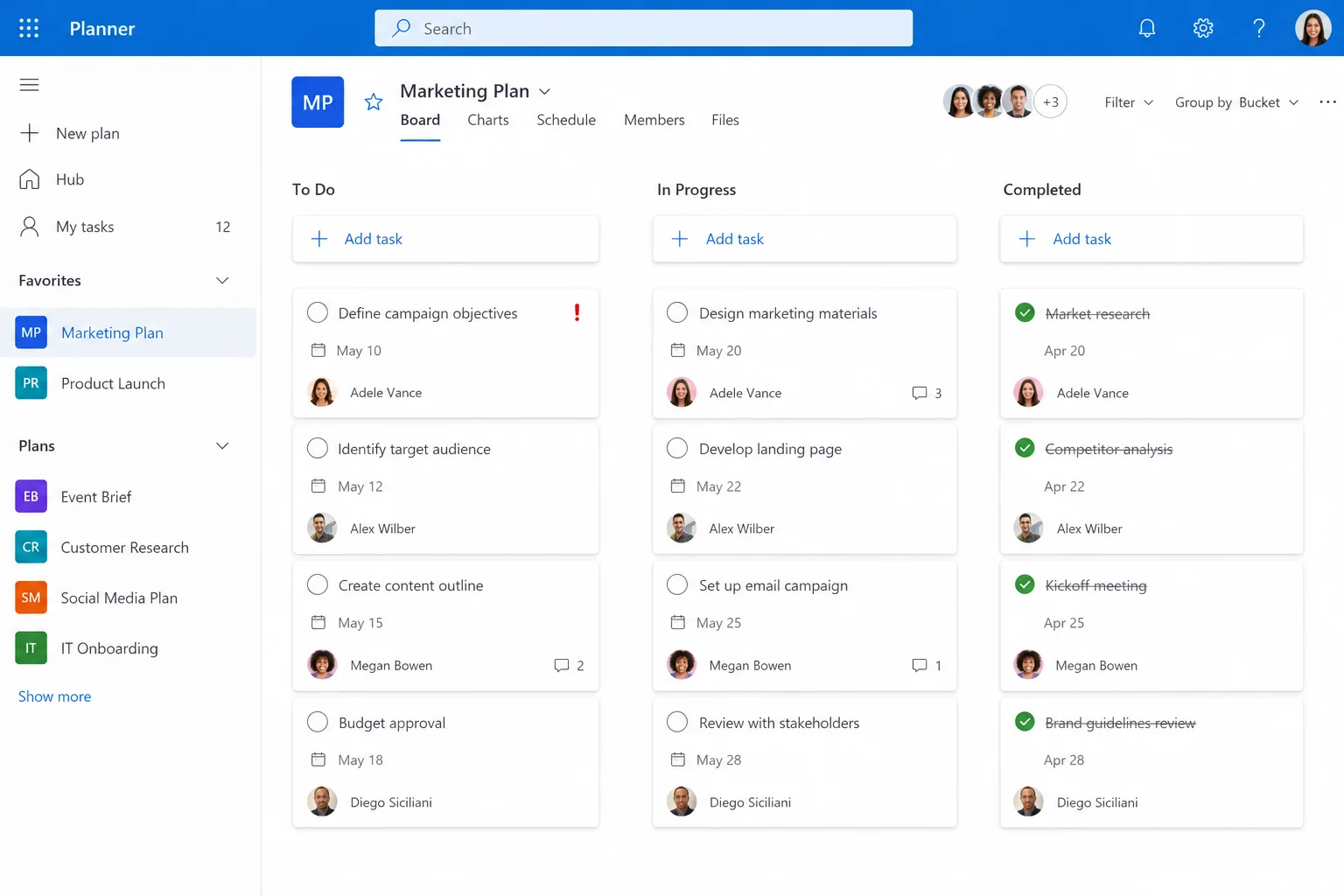 Giao diện Planner minh họa