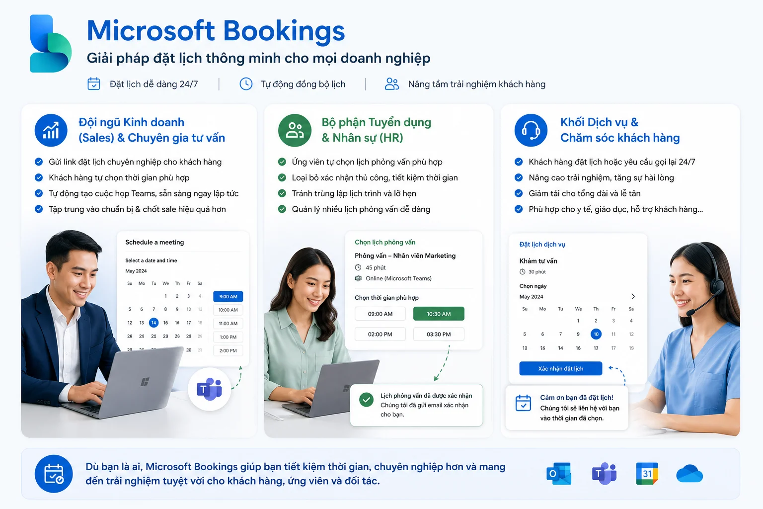 Microsoft Booking giải pháp đặt lịch