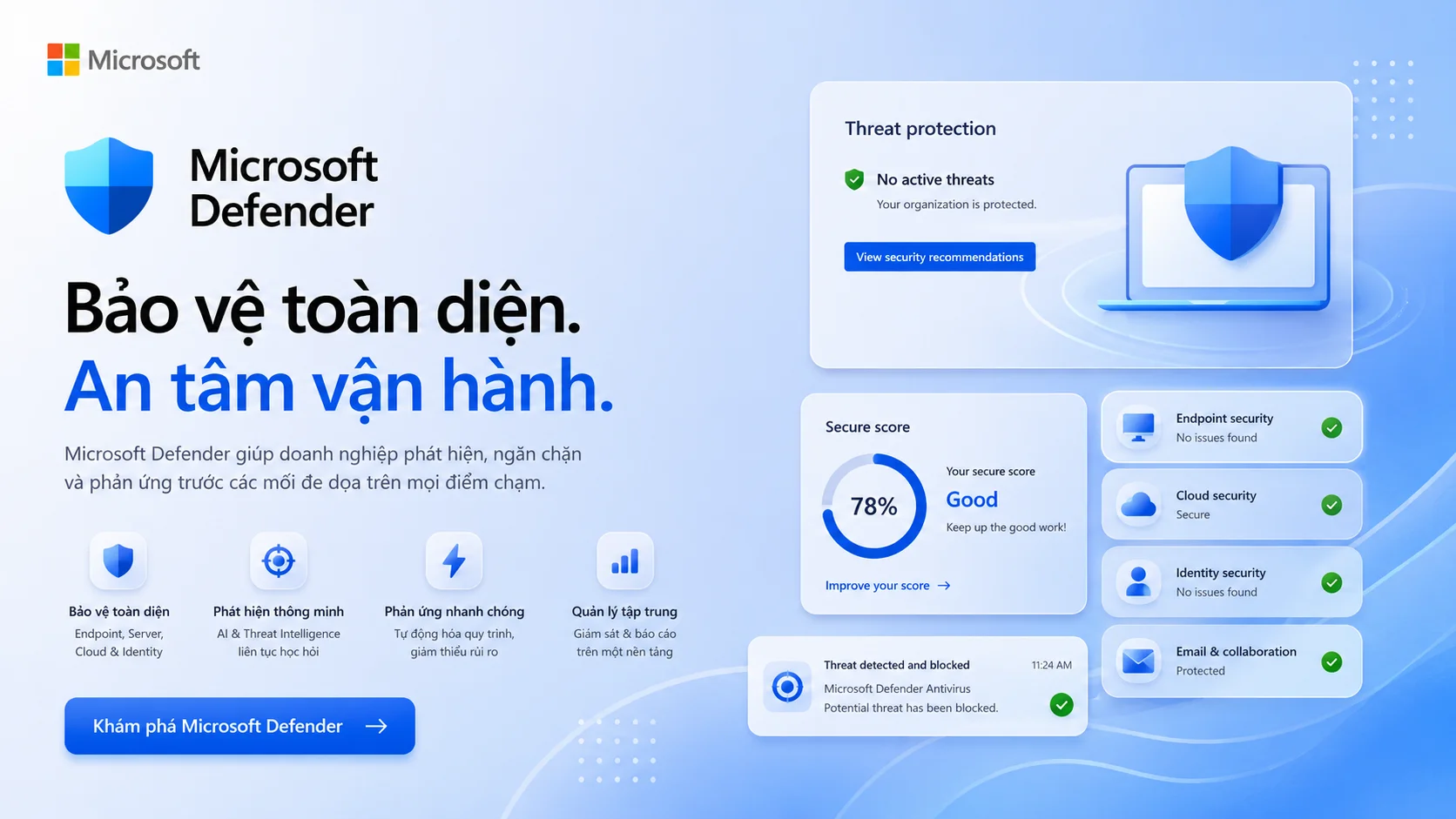 Banner quảng cáo cho Microsoft Defender