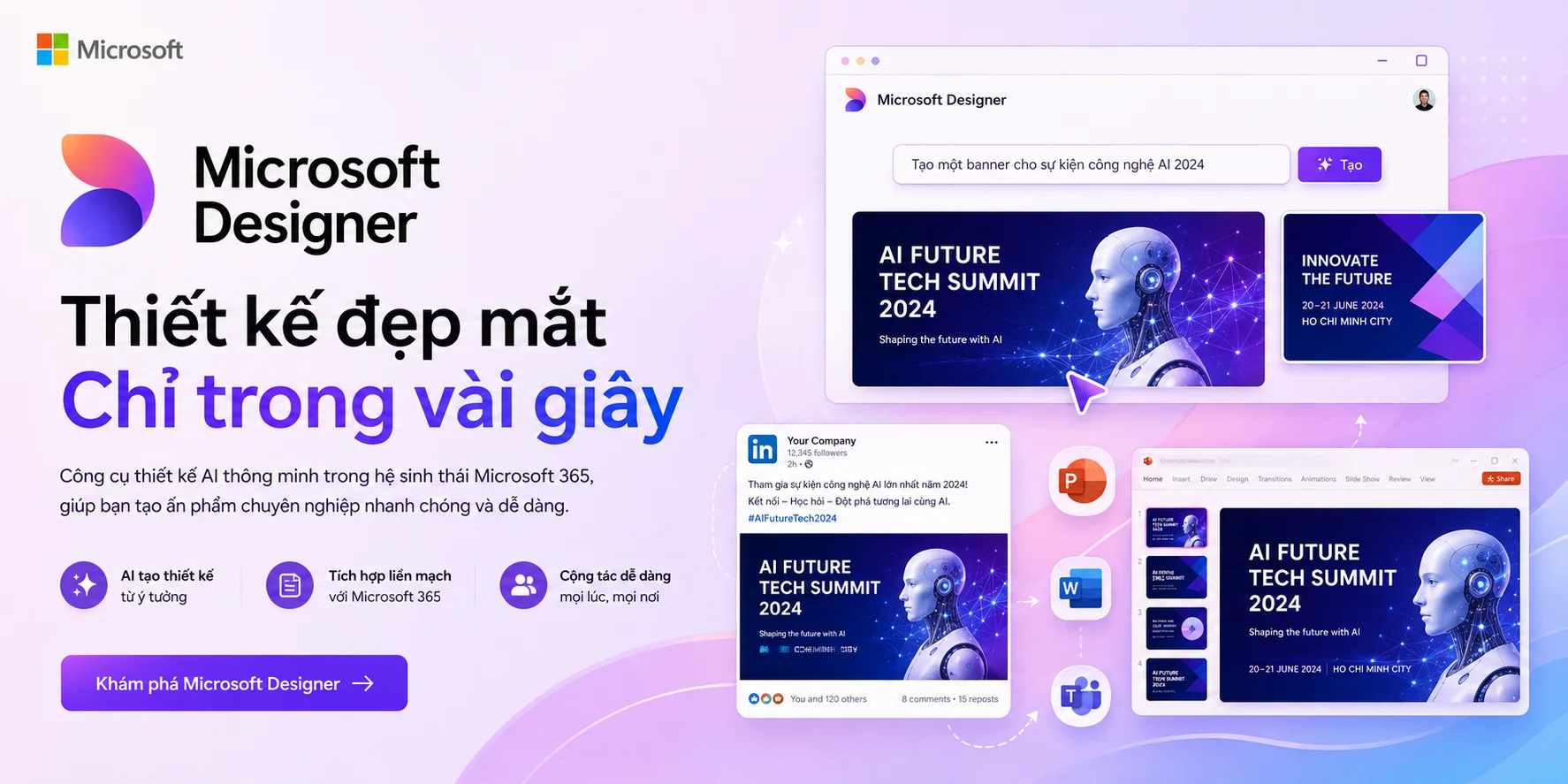 Banner quảng cáo cho Microsoft Designer