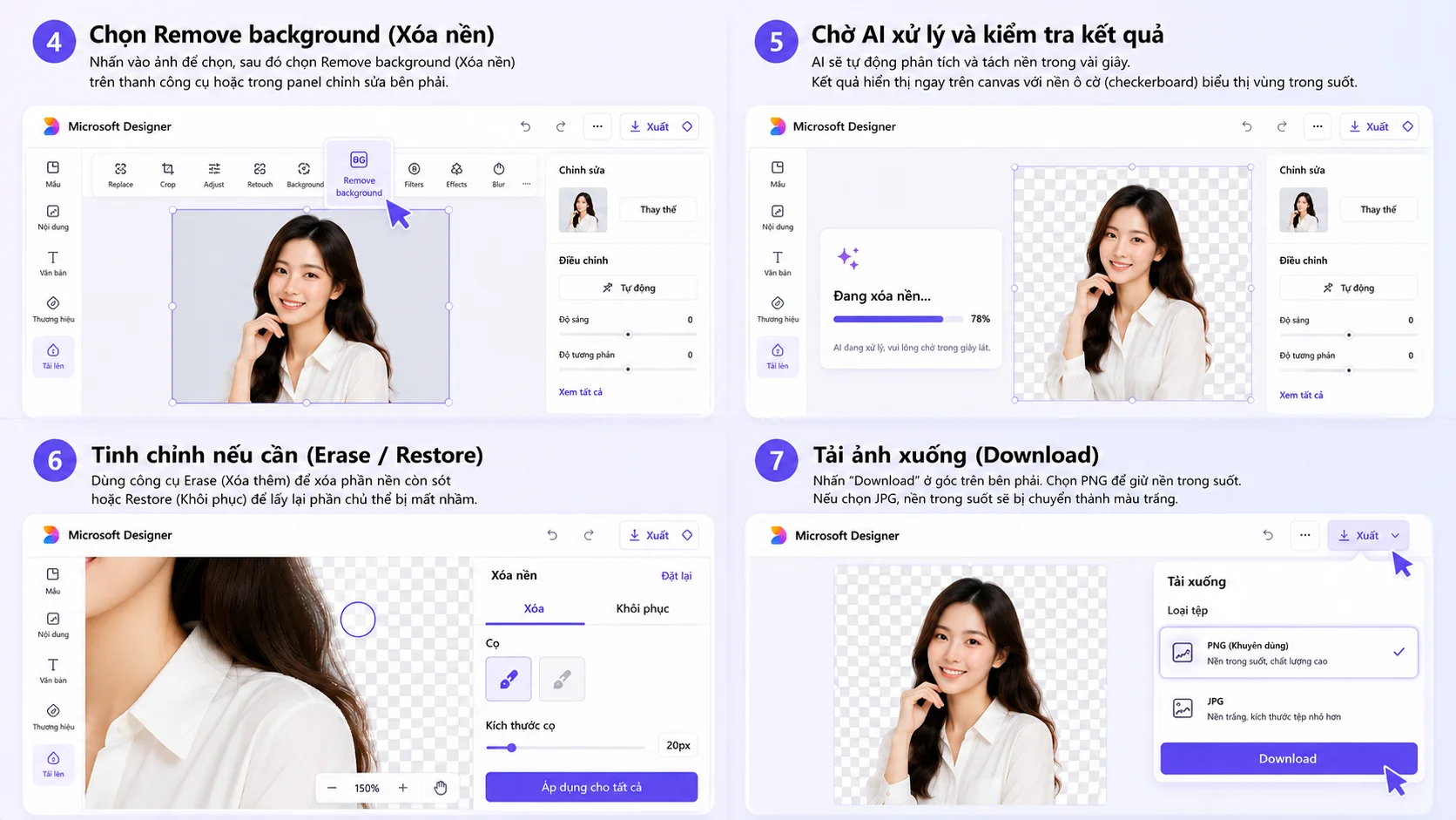 Cách xóa nền ảnh bằng Microsoft Designer