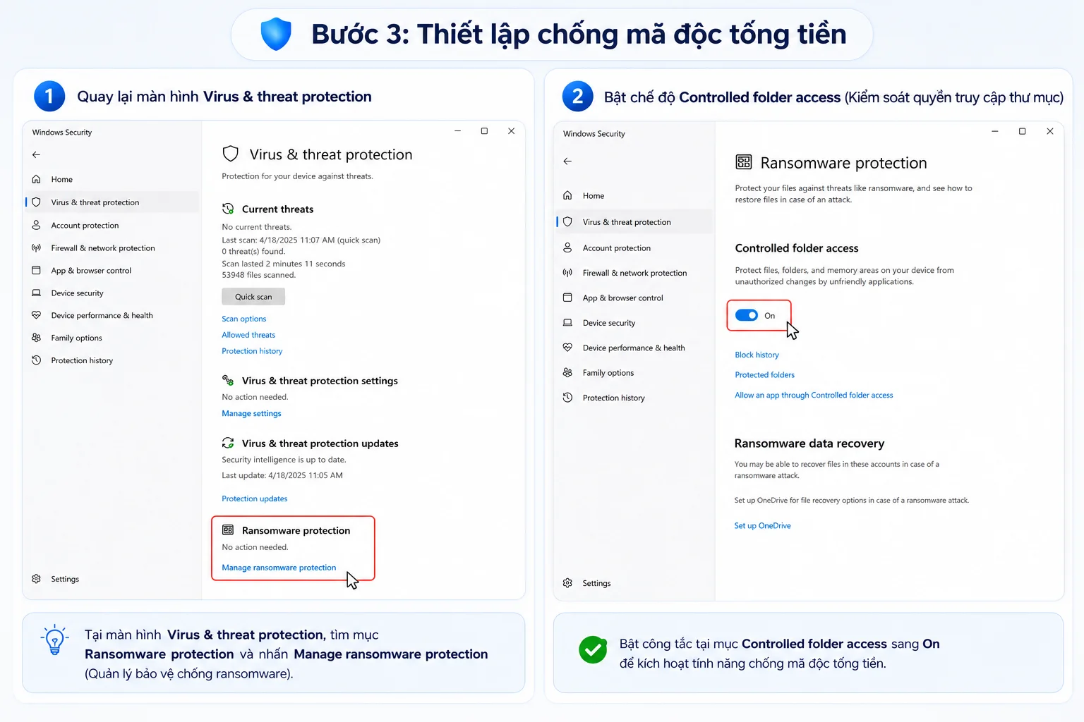 Hướng dẫn bật Microsoft Defender bước 3