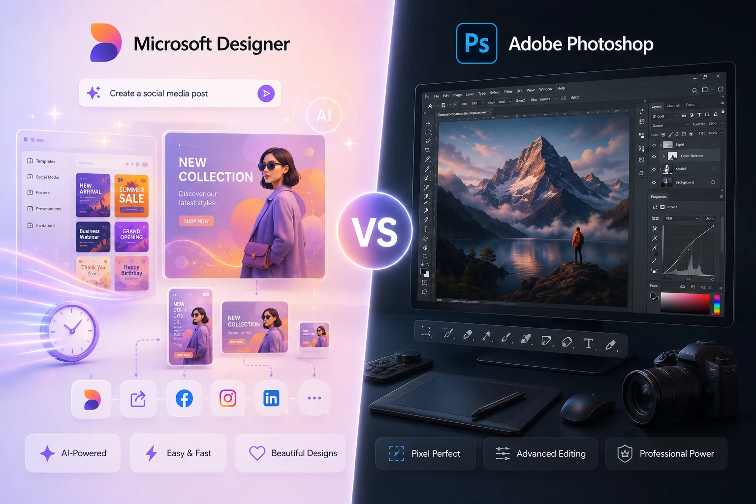 Microsoft Designer vs Photoshop là gì